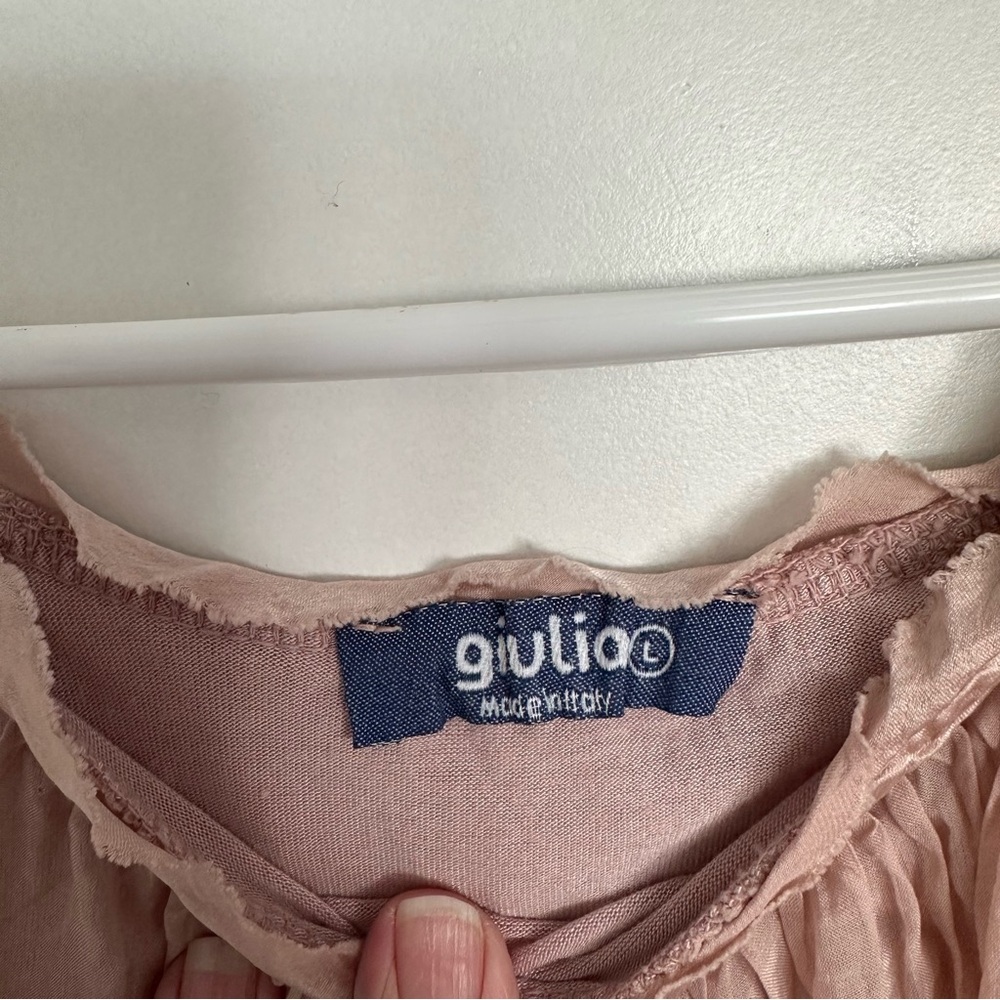 Giulia light peach Relaxed Ruffled laced top - Picture 2 of 6